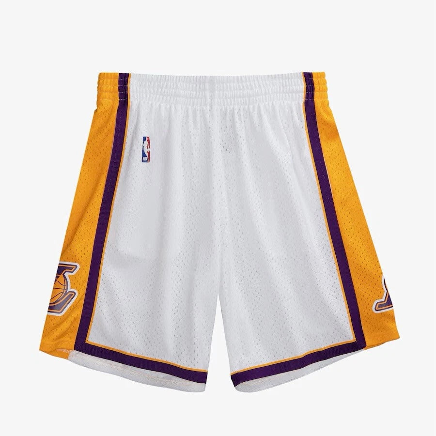 Men's White Los Angeles Lakers 2009/10 Hardwood Classics Swingman Basketball Shorts