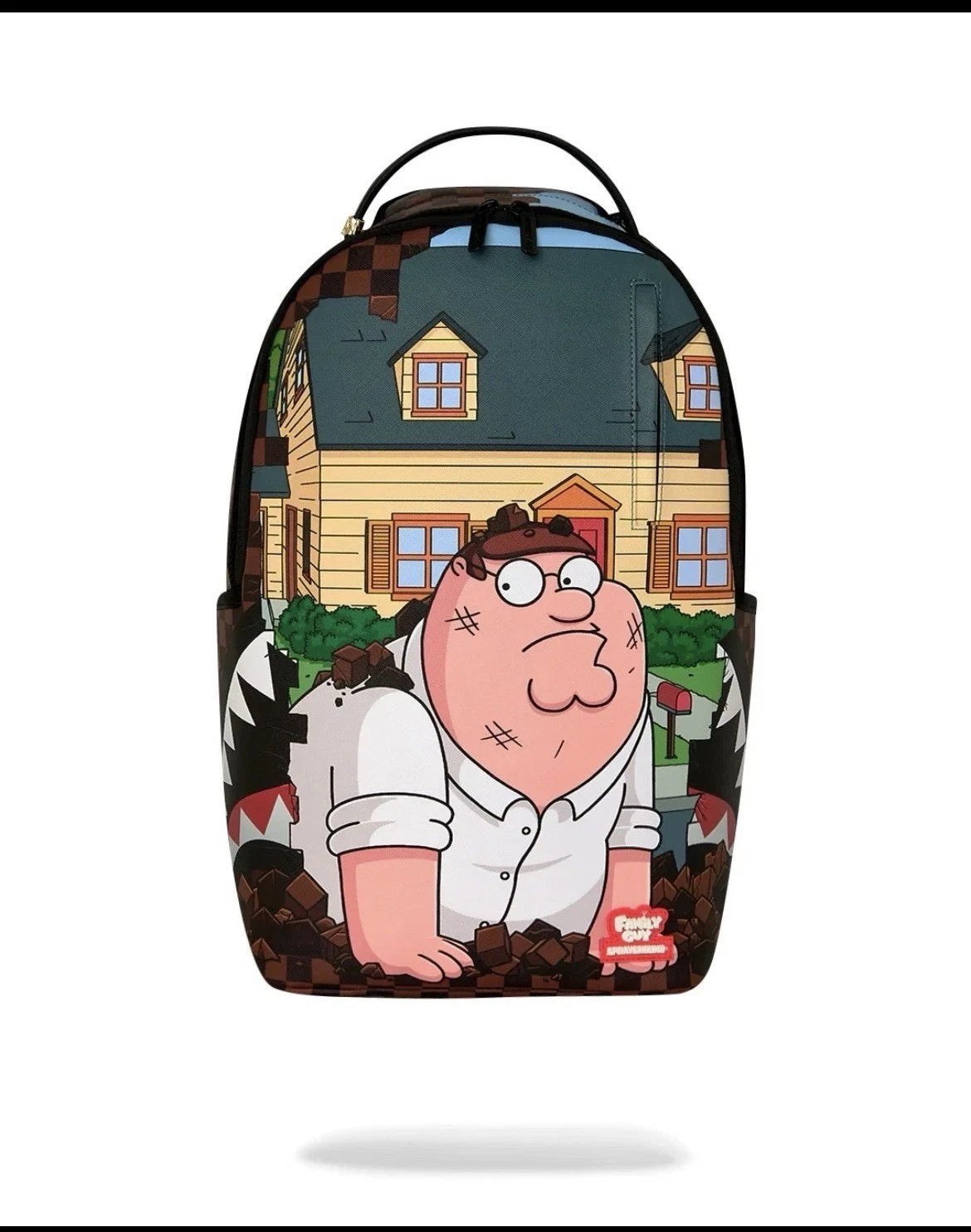 SPRAYGROUND FAMILY GUY PETER FALLIN THROUGH WALL backpack