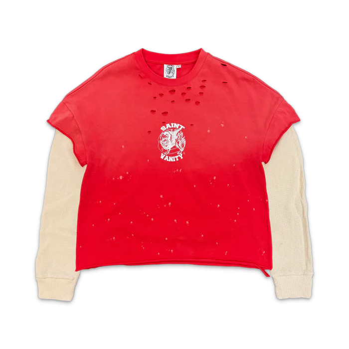 Cutoff Layered Thermal L/S Tee "Red"