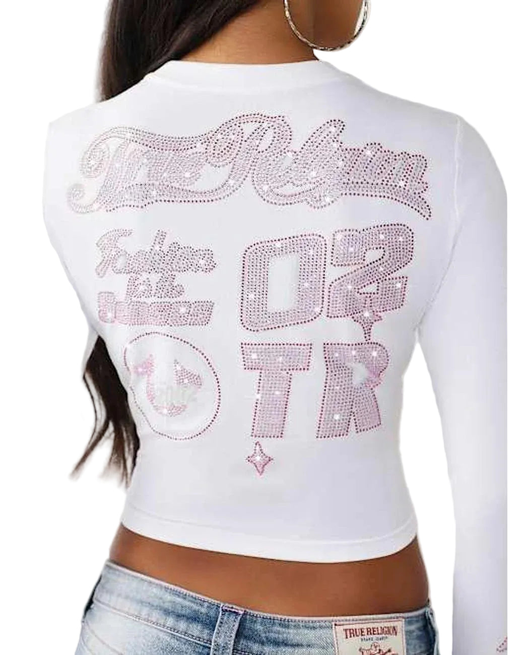 crystal sporty long sleeve baby tee