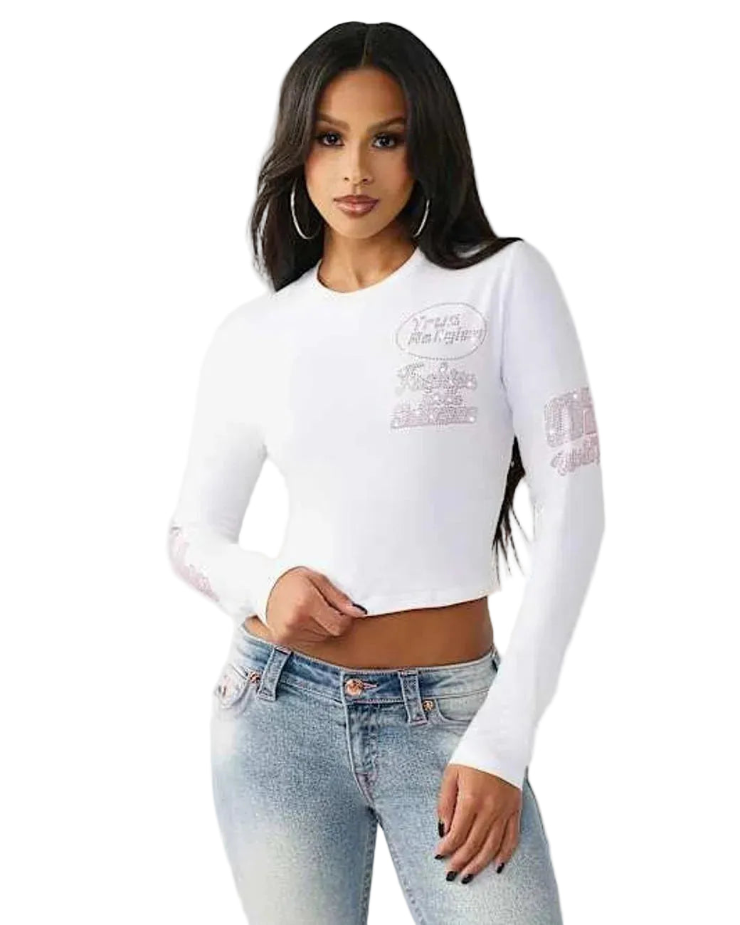crystal sporty long sleeve baby tee