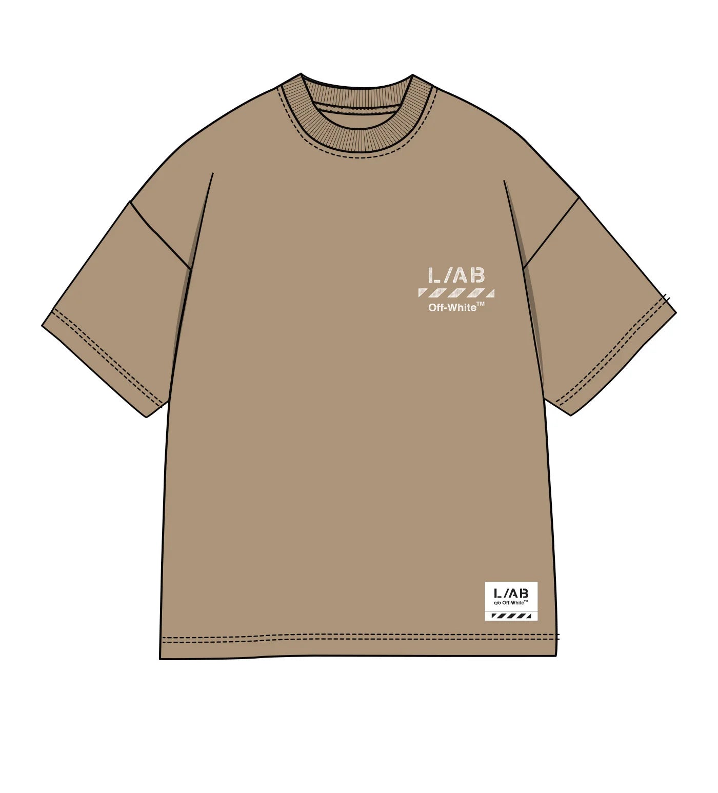 L/AB Diagonal Oversized T-Shirt 'cornstalk'