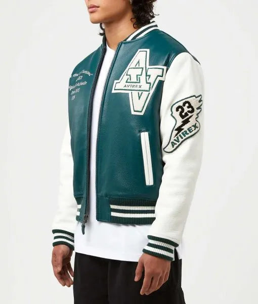 Avirex Mens Wildcat Varsity Jacket green