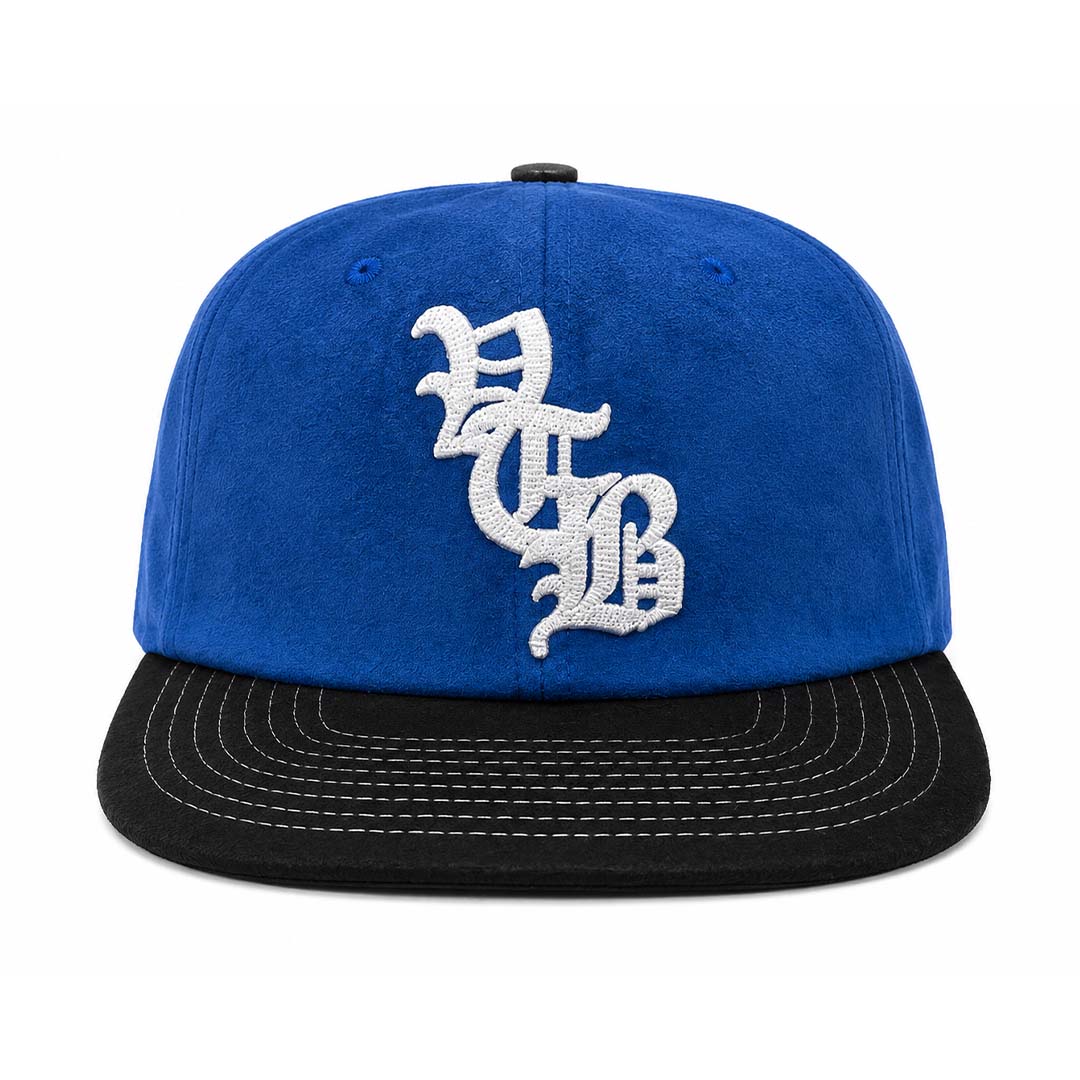 Vertabrae Royal Blue Black Suede Snapback Hat