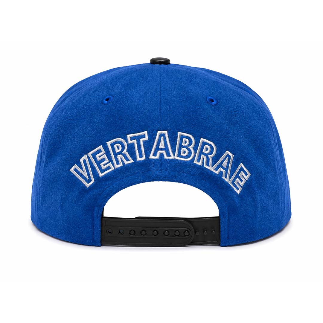 Vertabrae Royal Blue Black Suede Snapback Hat