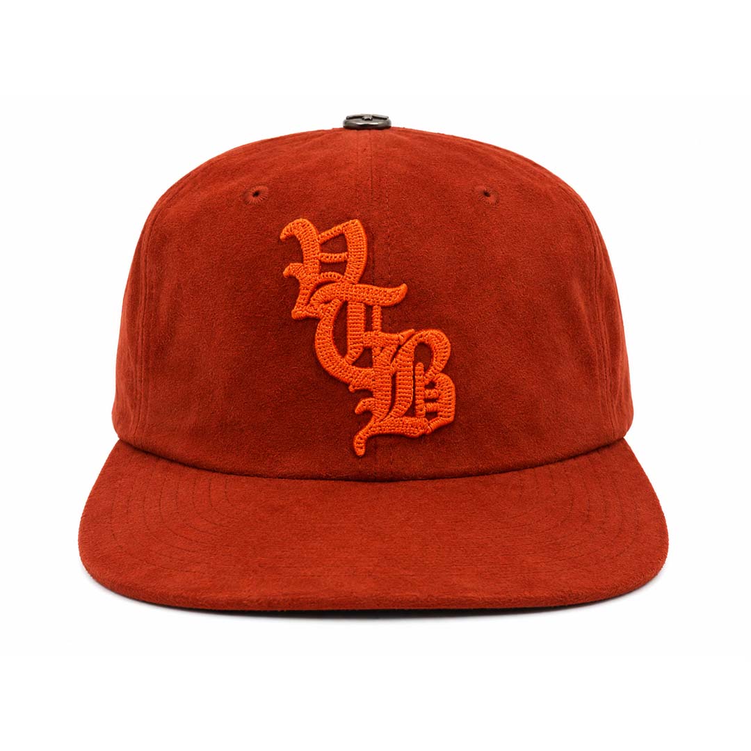 Vertabrae Rust Suede Snapback Hat Red Orange