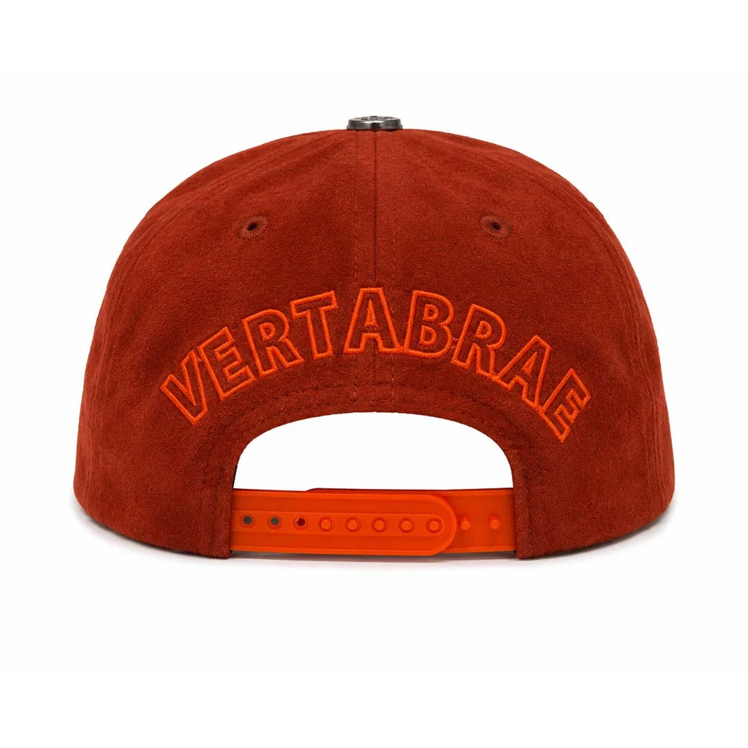 Vertabrae Rust Suede Snapback Hat Red Orange